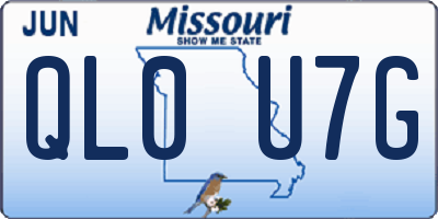 MO license plate QL0U7G