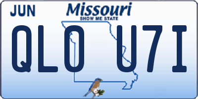 MO license plate QL0U7I
