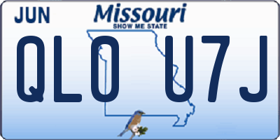 MO license plate QL0U7J
