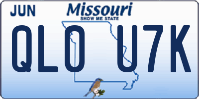 MO license plate QL0U7K