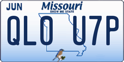 MO license plate QL0U7P