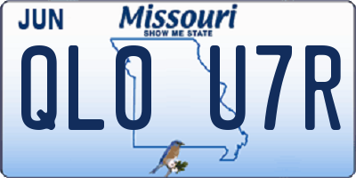 MO license plate QL0U7R