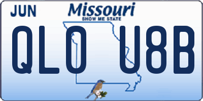 MO license plate QL0U8B