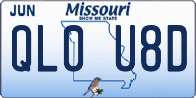 MO license plate QL0U8D