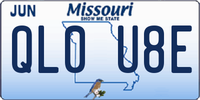 MO license plate QL0U8E