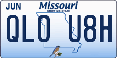 MO license plate QL0U8H