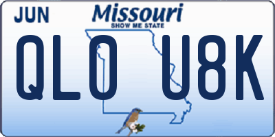 MO license plate QL0U8K