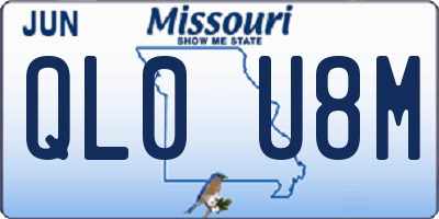 MO license plate QL0U8M