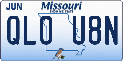 MO license plate QL0U8N
