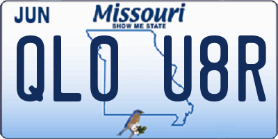 MO license plate QL0U8R