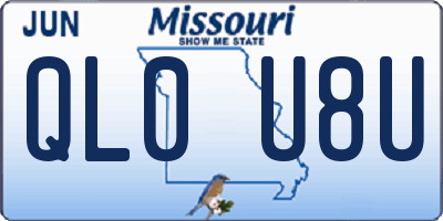 MO license plate QL0U8U