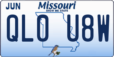 MO license plate QL0U8W