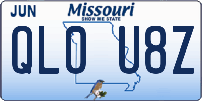 MO license plate QL0U8Z