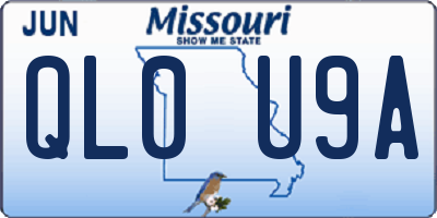 MO license plate QL0U9A