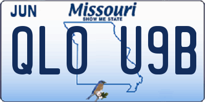 MO license plate QL0U9B