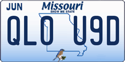 MO license plate QL0U9D