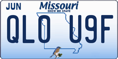 MO license plate QL0U9F