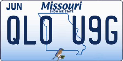 MO license plate QL0U9G