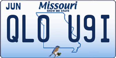 MO license plate QL0U9I