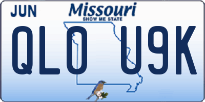 MO license plate QL0U9K