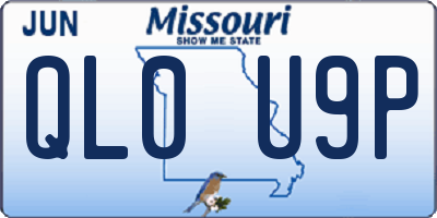 MO license plate QL0U9P