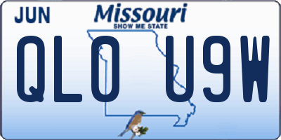 MO license plate QL0U9W