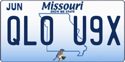 MO license plate QL0U9X