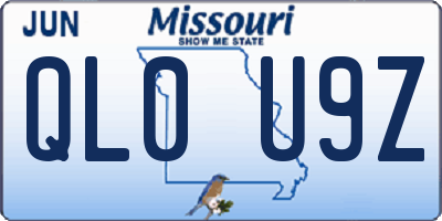 MO license plate QL0U9Z