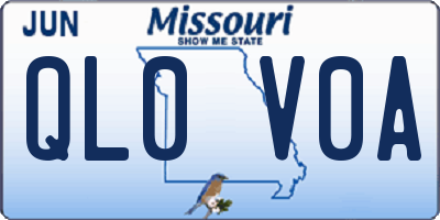 MO license plate QL0V0A
