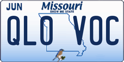 MO license plate QL0V0C