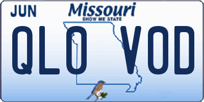 MO license plate QL0V0D