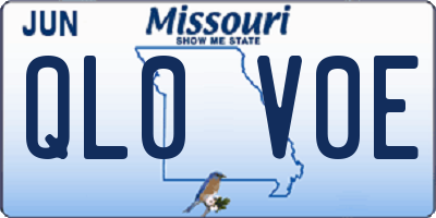 MO license plate QL0V0E