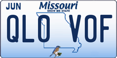 MO license plate QL0V0F