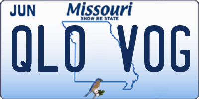 MO license plate QL0V0G