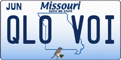 MO license plate QL0V0I