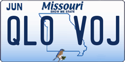 MO license plate QL0V0J