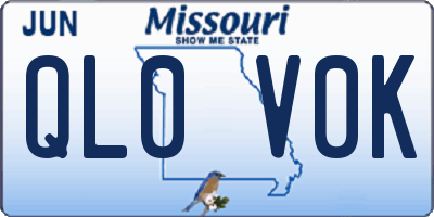 MO license plate QL0V0K