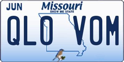 MO license plate QL0V0M