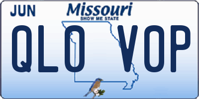 MO license plate QL0V0P