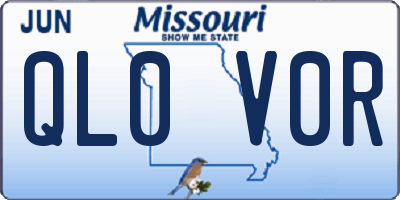 MO license plate QL0V0R