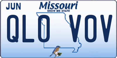 MO license plate QL0V0V