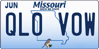 MO license plate QL0V0W