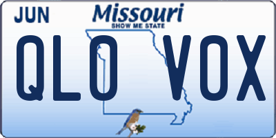 MO license plate QL0V0X