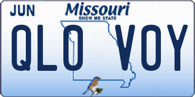 MO license plate QL0V0Y