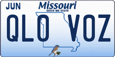 MO license plate QL0V0Z