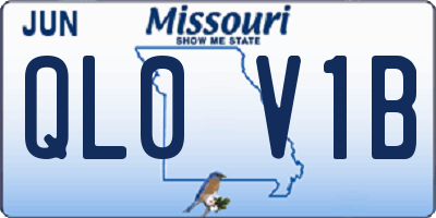 MO license plate QL0V1B