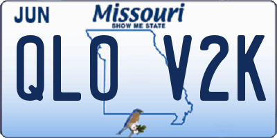 MO license plate QL0V2K
