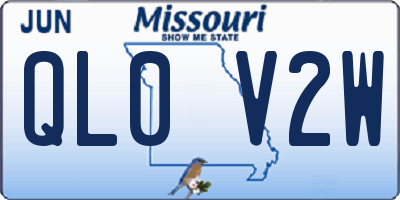 MO license plate QL0V2W