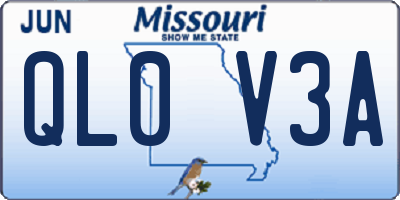 MO license plate QL0V3A