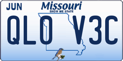 MO license plate QL0V3C